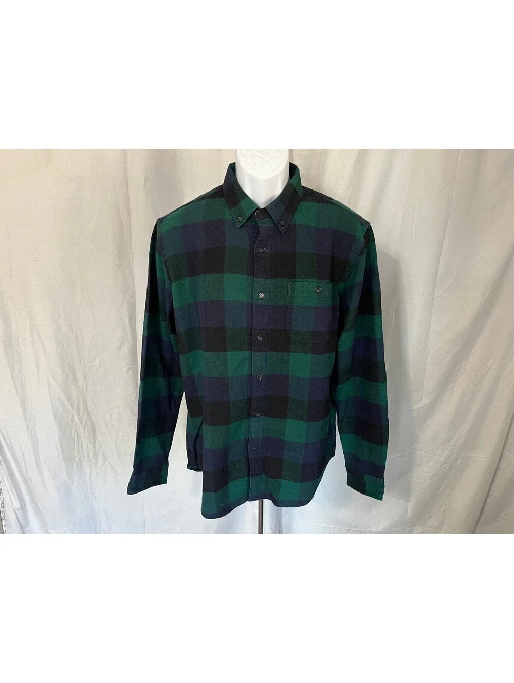 J.Crew Men's Red Blue Green Wool Blend Elbow Patches Slim Fit Shirt Large L